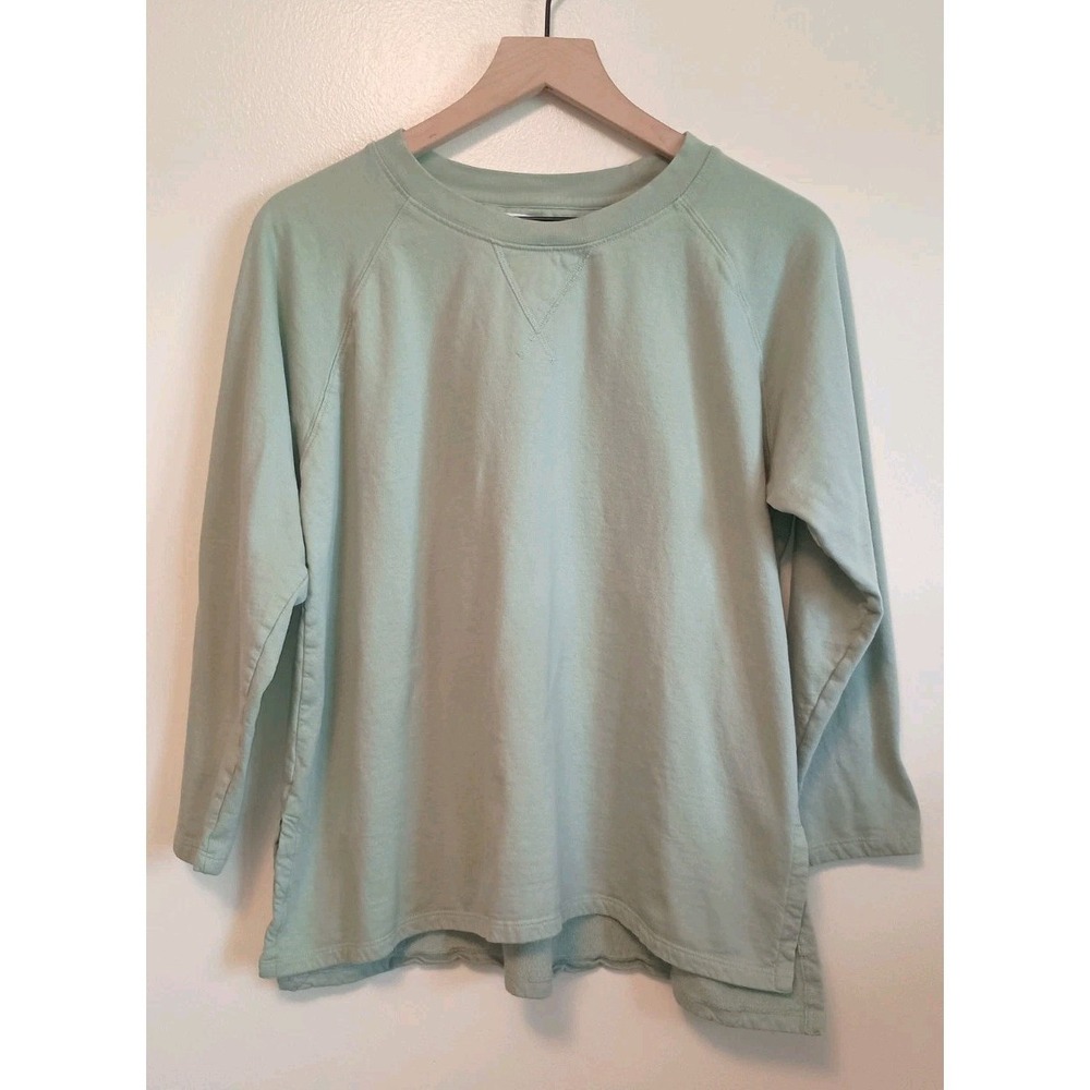 LAKE Sage Green Coastal Lounge Sweatshirt Womens Large Minimalist Pullover